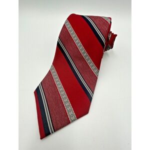 Ketch Men's Vintage Polyester Tie 54" X 3" Multi-Color Maroon Blue Gray Striped‎